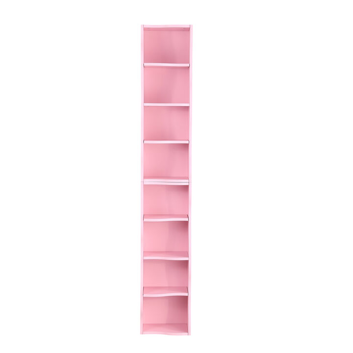 Merax 8-layer adjustable shelf ultra-thin bookshelf with a wavy border design