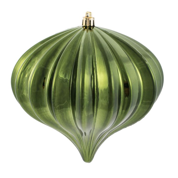 Vickerman 5.7" Moss Green Shiny Onion Christmas Ornament, UV Treated, Set of 3