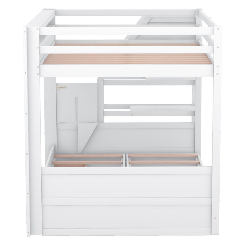 Merax Convertible Bunk Bed with Storage Staircase