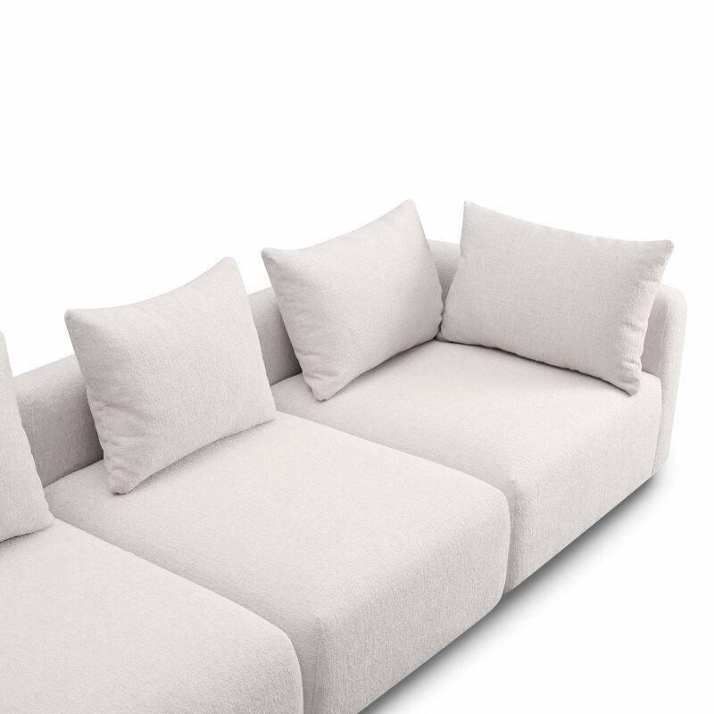Hangover Cream Heavy Textured Fabric Sofa image number 3