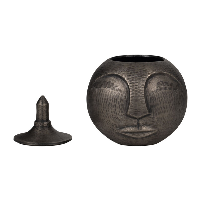 Metal 13" Face Jar With Lid image number 3
