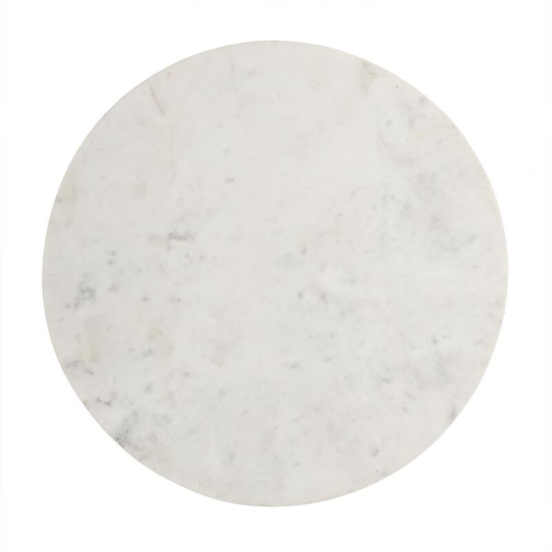 Butler Specialty Julia Marble Pedestal Side Table, Dark Brown