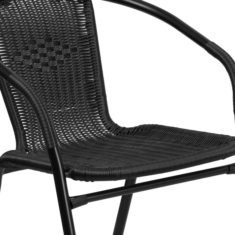 28SQ Black Table Set w/Rattan image number 9