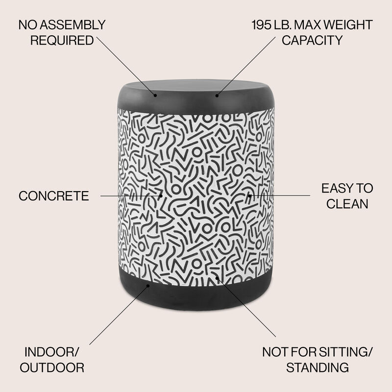 Indi Modern Bohemian Geometric Drum Garden Stool