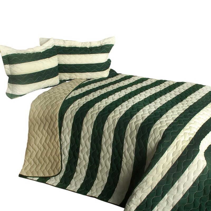 3-Piece Vermicelli Quilted Patchwork Quilt Set Soft Bedding image number 1