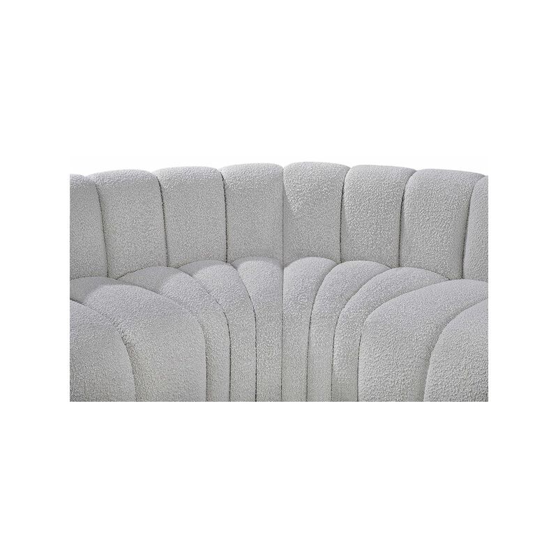 Meridian Furniture Arc Grey Boucle Fabric Modular Sofa