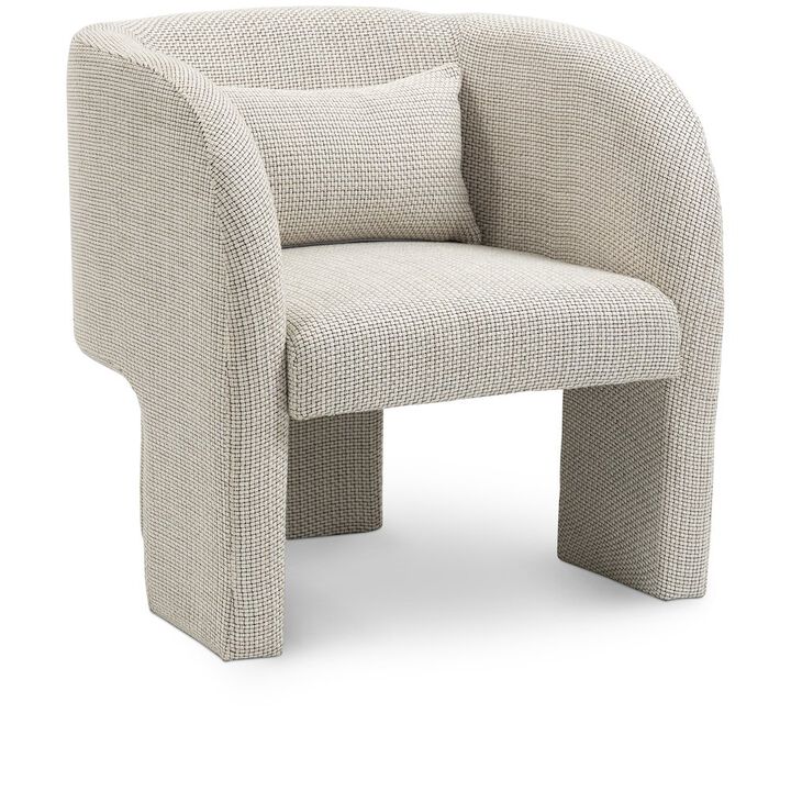 Meridian Furniture Sawyer Cream Weaved Polyester Fabric Accent Chair