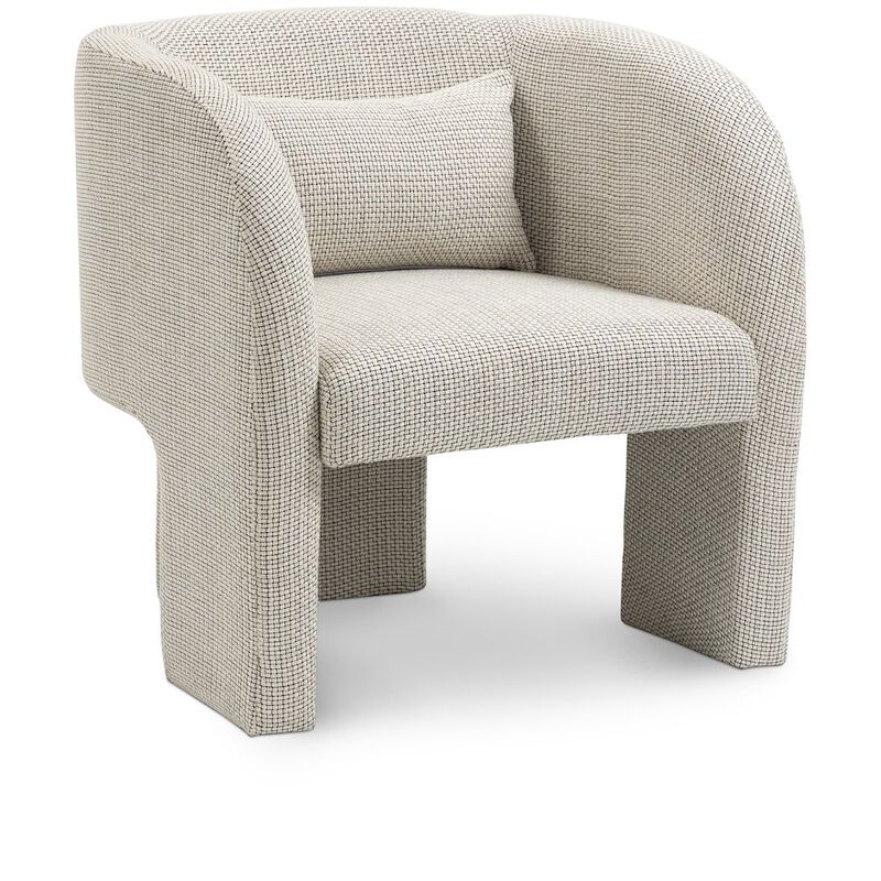 Meridian Furniture Sawyer Cream Weaved Polyester Fabric Accent Chair