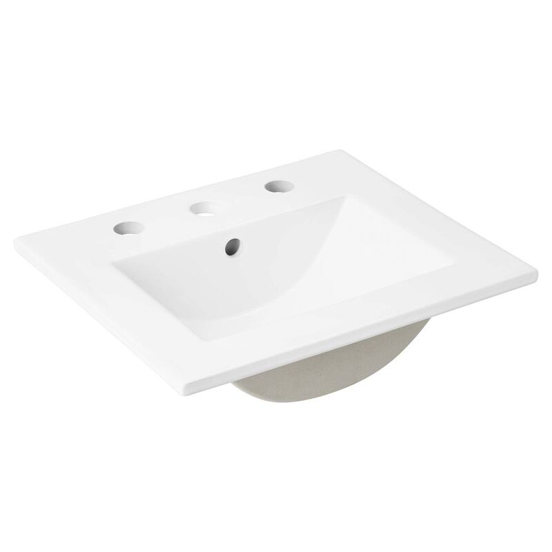 Modway Chaucer 18&rdquo; Bathroom Vanity in Oak White with Ceramic Sink Basin, 18 Inches image number 8