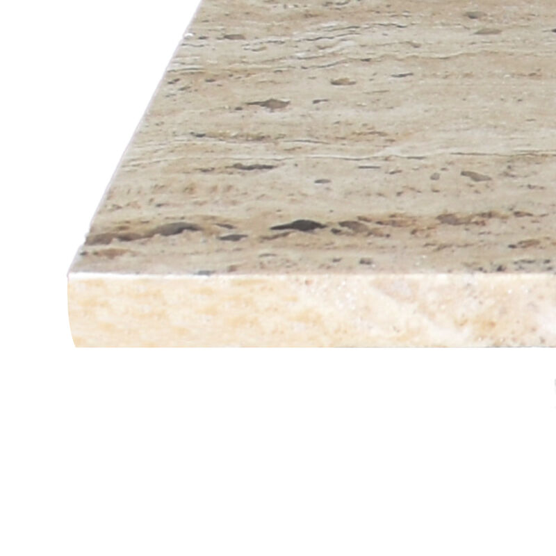 Cecil 18.5" Contemporary Natural Marble Handmade T-Shaped End Table