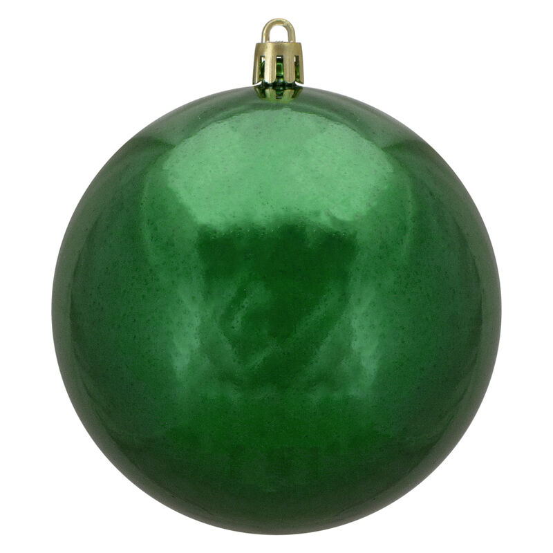 Xmas Green Shatterproof Shiny Christmas Ball Ornament 4" (100mm) image number 0