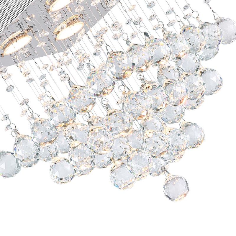 Rain Drop 3 Light Flush Mount With Chrome Finish