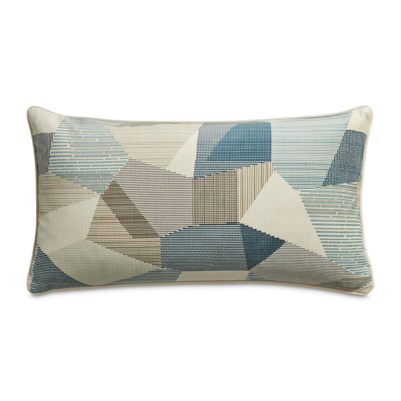 Michael Amini Renue Jetson 13 x 24 Velvet Throw Pillow, Set of 2 - Mineral Blue