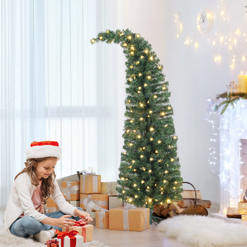 BreeBe 5 ft Prelit Christmas Tree with 100 LED Lights and Metal Stand image number 1