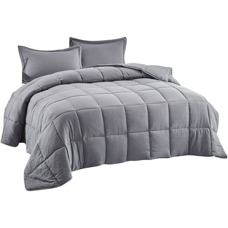 3-Piece Microfiber Comforter Set with Reversible Design