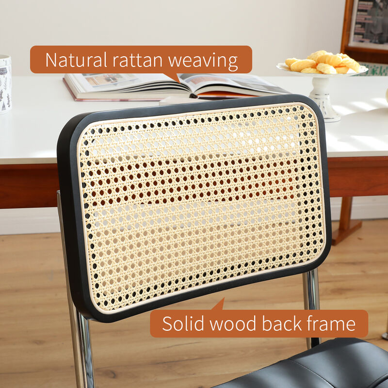 Merax Mid-Century Modern Chrome Cantilever Dining Chair image number 6