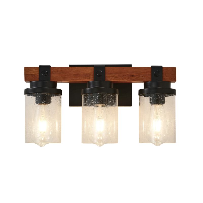 ELEMENT ACE 3-Light Wall Mounted Vanity Lighting Fixture with Clear Glass Shades Rustproof Corrosion Resistant for Bathroom Bedroom Hallway Entryway image number 0