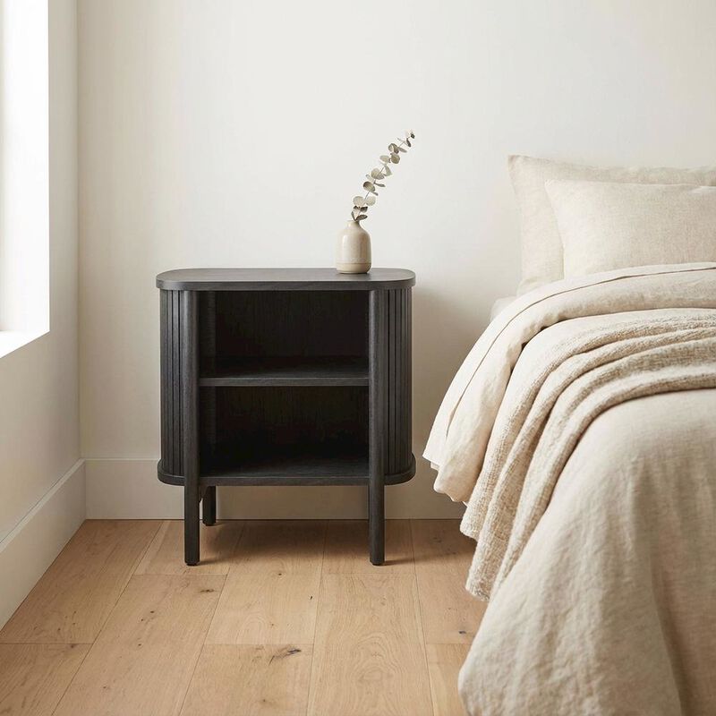 Nightstand with Open Storage in Black, for Bedroom Living Space image number 2