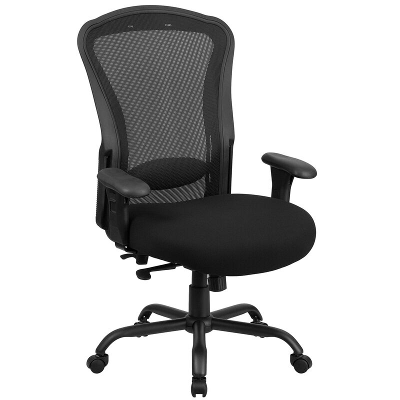 HERCULES Series 24/7 Intensive Use Big & Tall 400 lb. Rated Black Mesh Multifunction Synchro-Tilt Ergonomic Office Chair image number 0