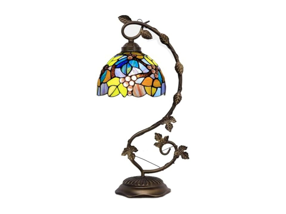 Tiffany Style Stained Glass Table Lamp For Bedroom Home Office 8 X 10 X 21 Inch