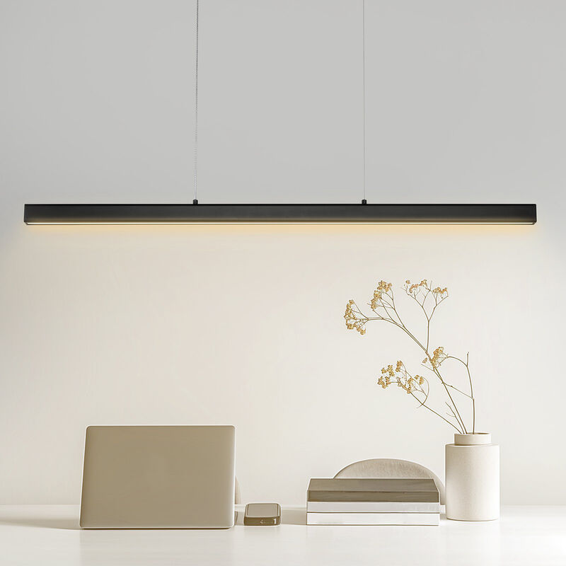LED Linear Pendant Light – Dimmable Modern Chandelier for Dining Room, Kitchen, or Office Desk Lighting