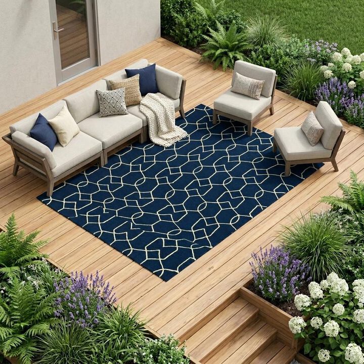 HomeRoots Moroccan Indoor Outdoor Area Rug