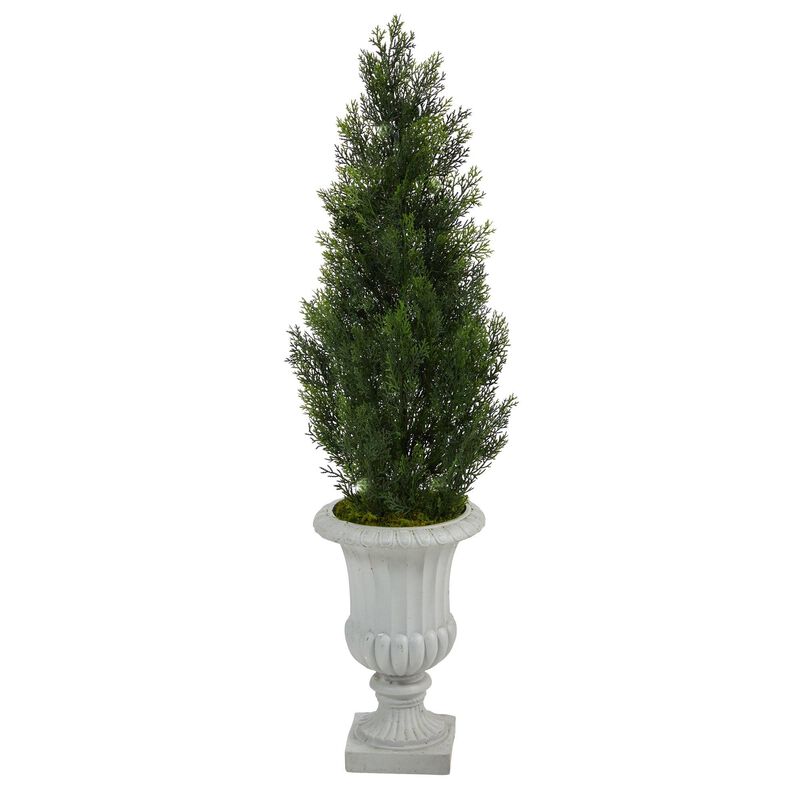 Nearly Natural 46-in Cedar Pine Tree in Urn UV Resistant (Indoor/Outdoor) image number 0