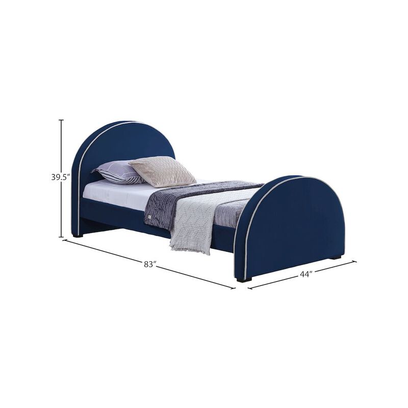 Meridian Furniture Brody Navy Velvet Twin Bed