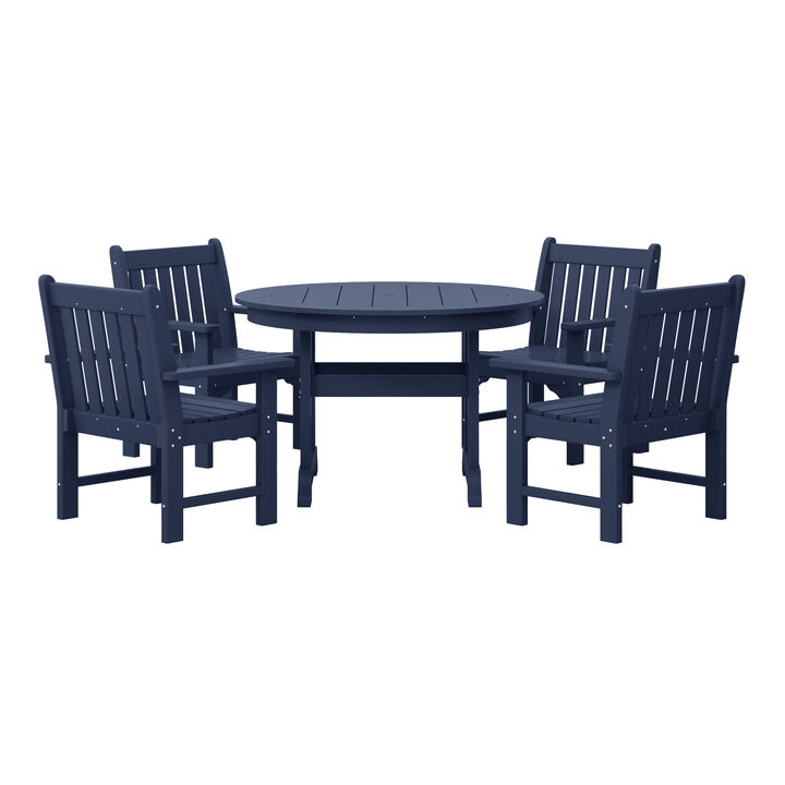 WestinTrends 5-Piece HDPE Outdoor Patio Chair and Round Table Dining Set