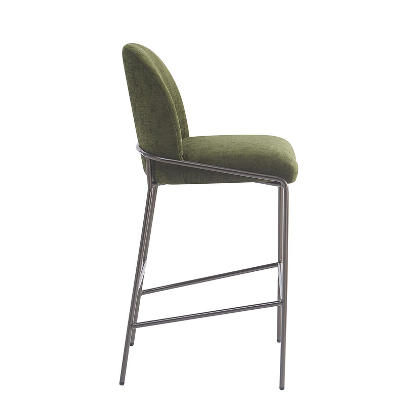 Christopher Knight Home Daphene Contemporary Metal Upholstered Barstools (Set of 2) image number 4