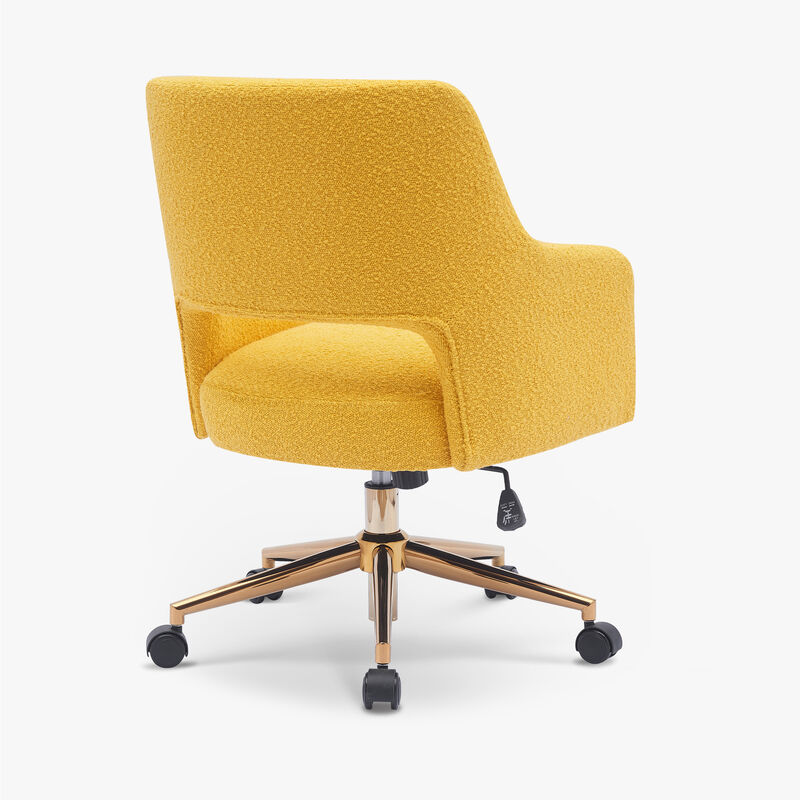 WestinTrends Genevieve Mid-Century Modern Office Accent Chair with Wheels