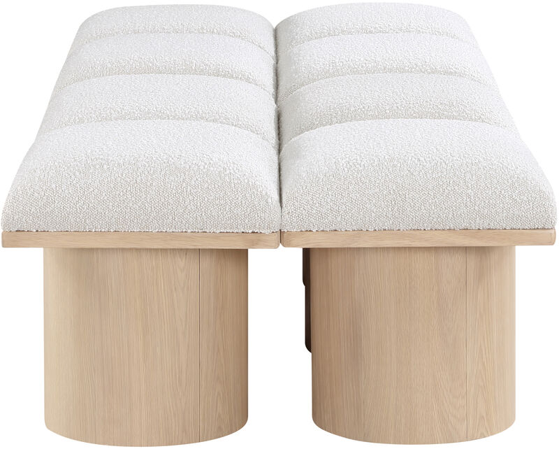 Meridian Furniture Pavilion Cream Boucle Fabric Bench