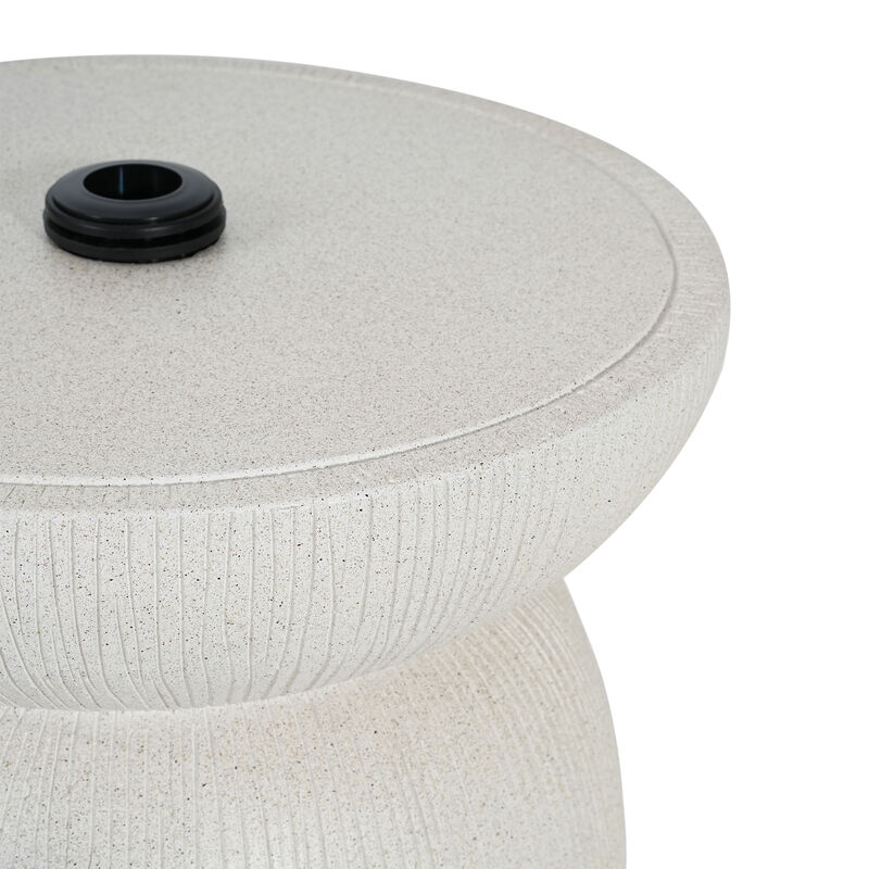 Christopher Knight Home Leonard Patio Lightweight Concrete Side Table with Umbrella Hole image number 7
