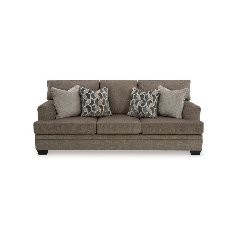 Ead Sofa, 4 Accent Throw Pillows, Foam, Nutmeg Brown Polyester 92 Inch image number 2
