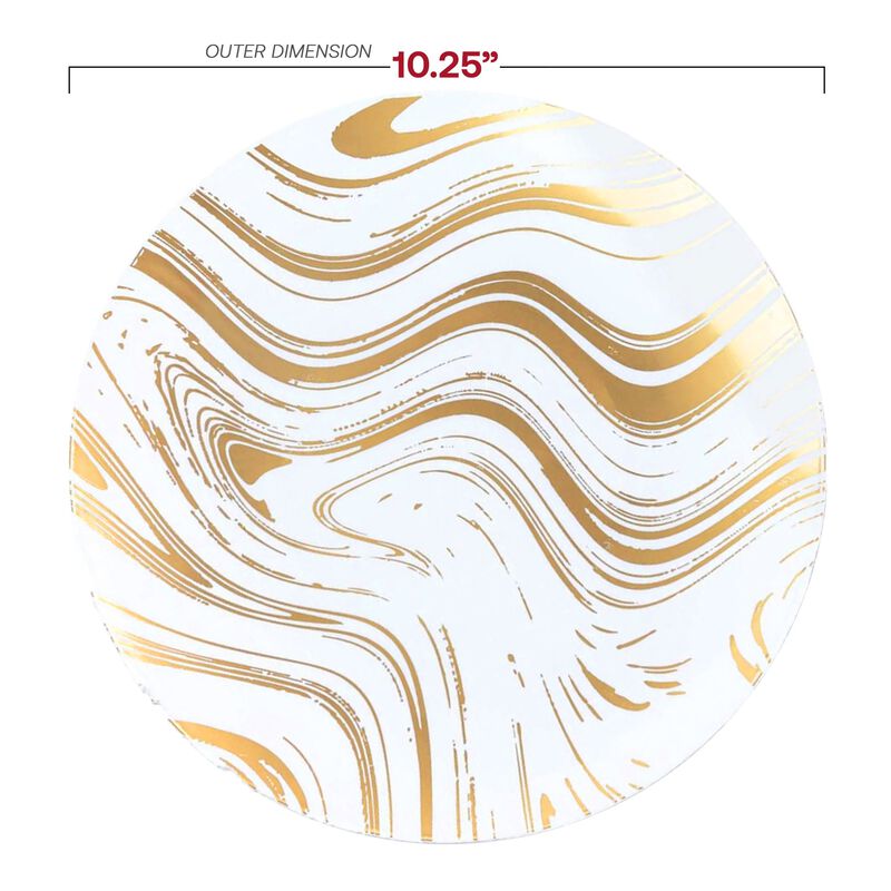 White with Gold Waves Plastic Dinnerware Value Set (120 Sets) image number 2