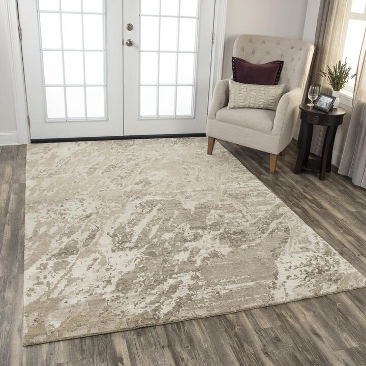 Hand Knotted Cut Pile Wool/ Viscose Rug, 8' x 10'