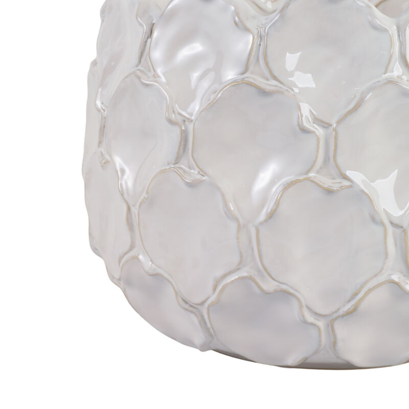 S/3 9/12/15" Cloudy Petal Planters, White image number 3