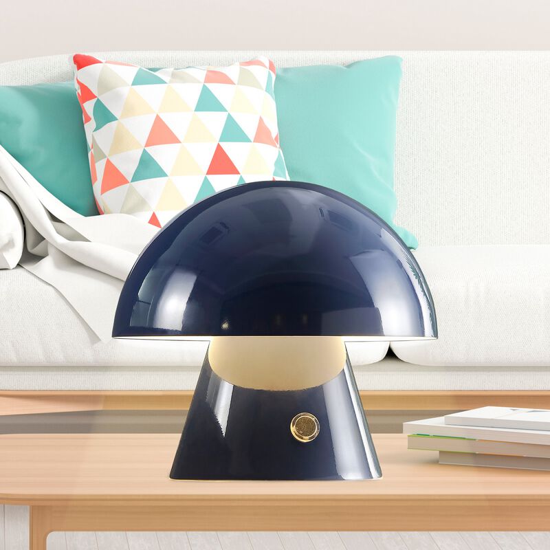 Porcini Contemporary Bohemian Rechargeablecordless Iron Integrated LED Mushroom Table Lamp