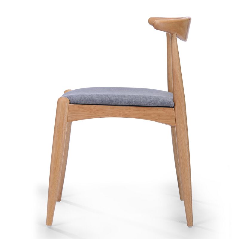 Syma Dining Side Chair Set of 2, Open Curved Back, Light Gray Seat image number 3