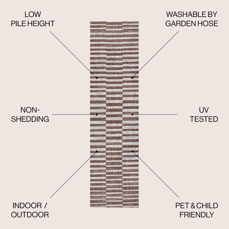 Sukie Modern Offset Stripe Indoor/Outdoor Area Rug