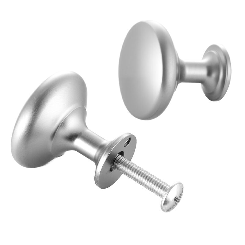 25 Pack Nickel Cabinet Knobs, Zinc Alloy Mushroom Drawer Pulls with Screws image number 2