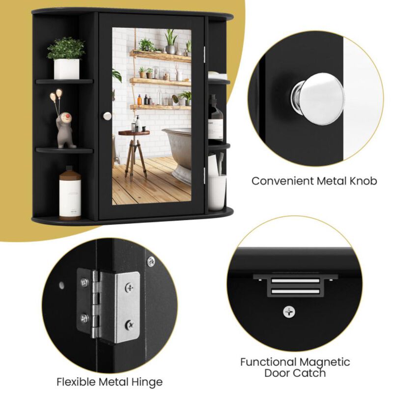 Hivvago Wall-Mounted Bathroom Mirror Cabinet with Storage Shelves