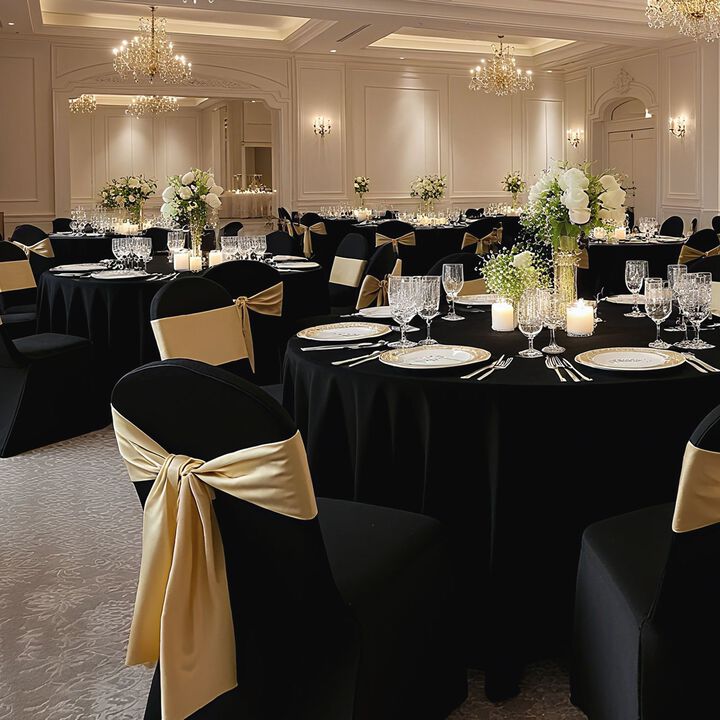 150PCS Stretch Chair Covers, Polyester Spandex Slipcovers for Wedding Banquet Chairs