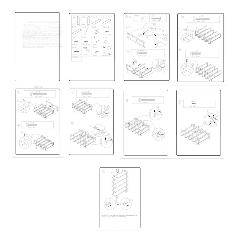 Rohan Bookcase w 5 Display Shelves, Brown Wood X Cross Back, 71 Inch - Benzara