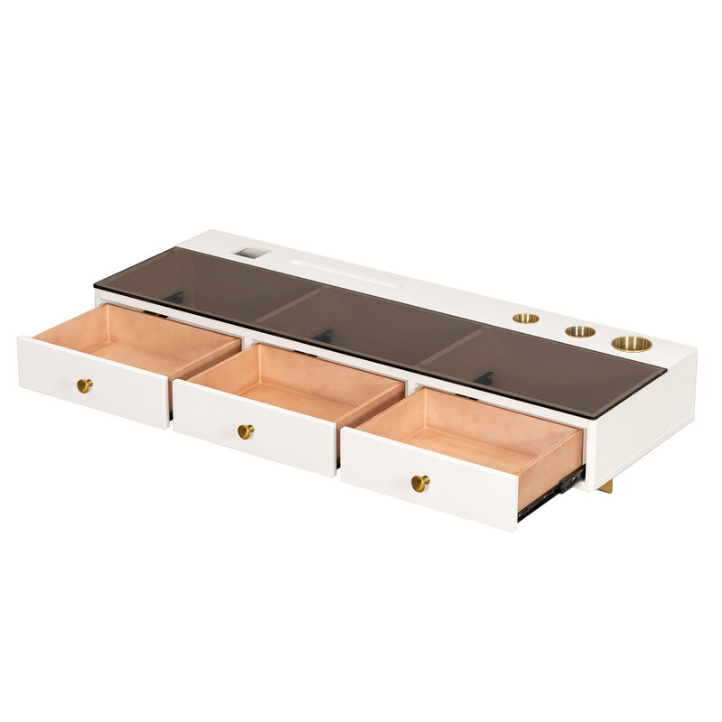 Whisen 47" Floating Shelf with 3 Drawers, Multi-Purpose Wall-Mounted Vanity Table, Mounted Desk