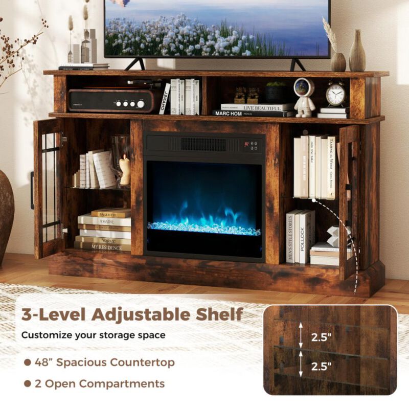 Hivvago TV Stand with Electric Fireplace LED Lights and Remote Controls for TVs Up to 40 Inch