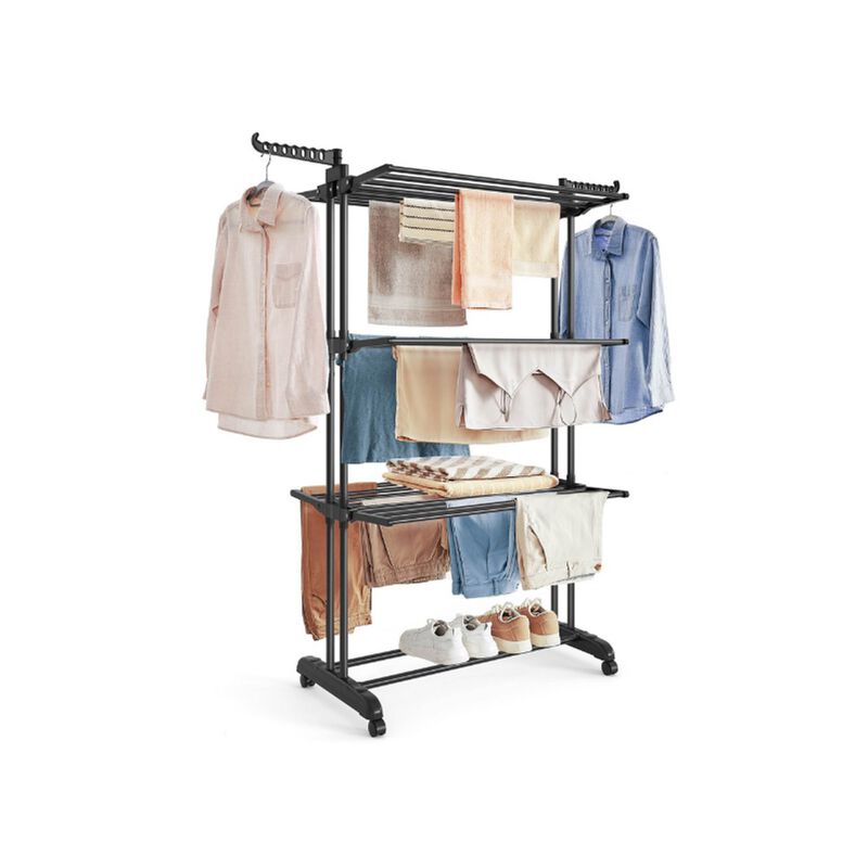 Vertical Clothes Drying Rack with 4 Tiers – Collapsible Laundry Stand for Towels and Garments