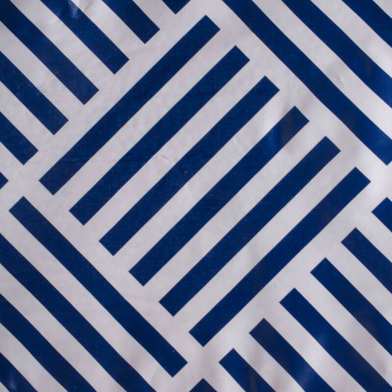 70" White and Navy Blue Grid Rectangular Tablecloth