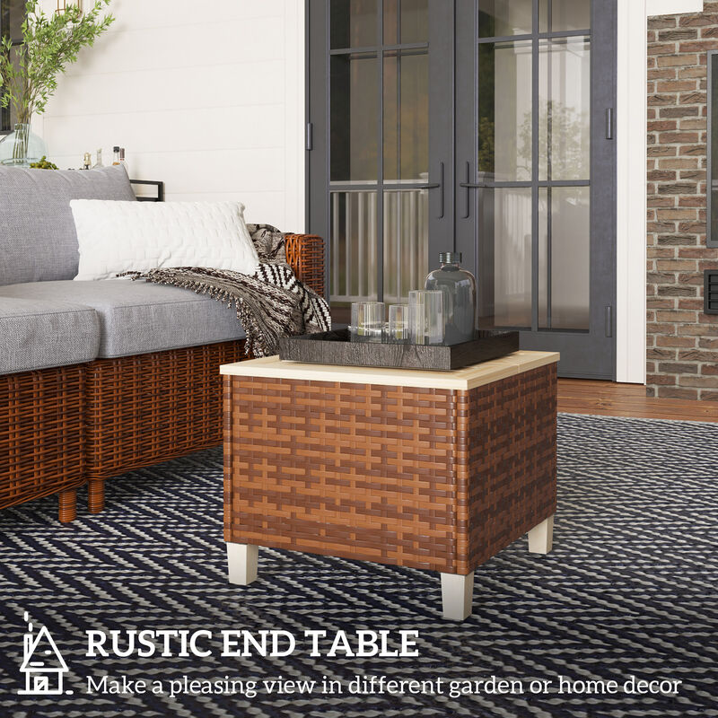 Hivvago Patio End Table with Fir Wood Legs image number 3