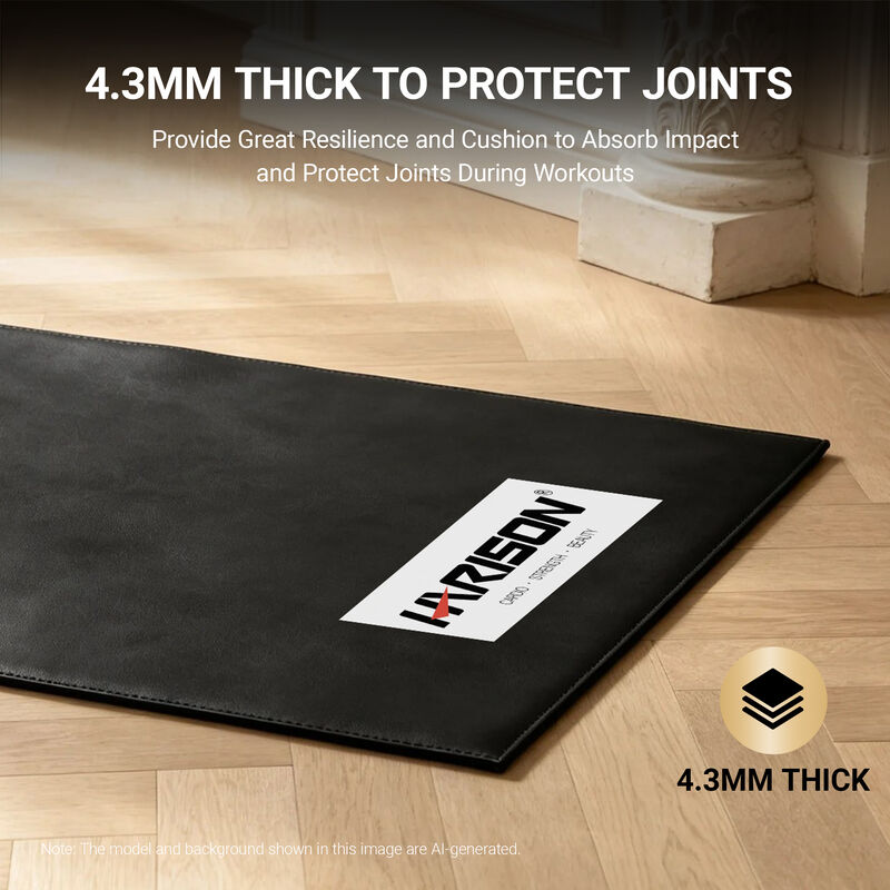 HARISON Elliptical Mat for Carpet & Hardwood Floors, 4.3mm Thickness, Compatible for Treadmills, Elliptical, Exercise Bikes, Stationary Cycles and Accessories (HR-001) image number 3